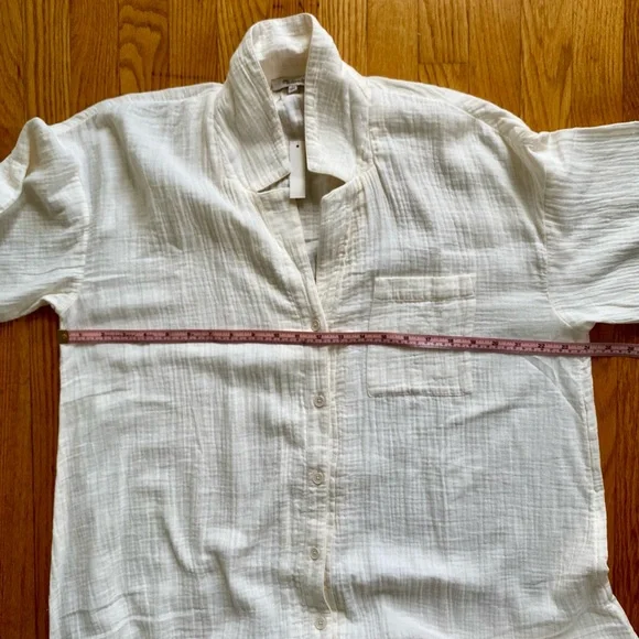 Madewell | Cream Cotton Gauze Button-up Caftan Duster Cover-up | Sz M - Picture 10 of 10